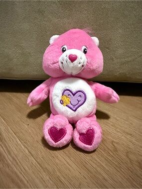 Vintage Care Bear Take Care Bear Pink Stuffed Animal EUC